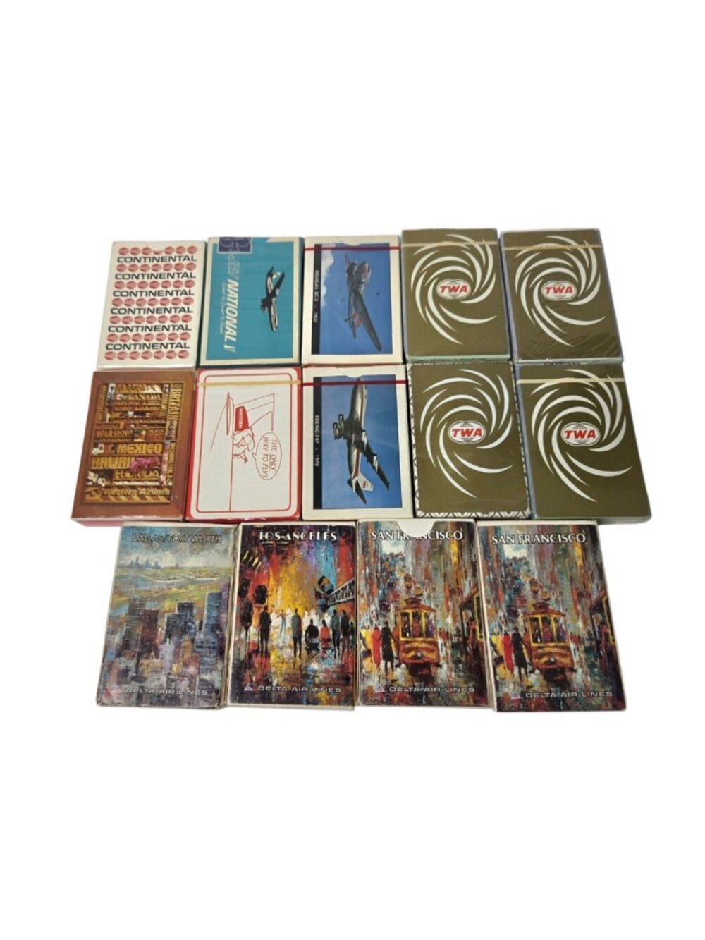 VTG Airlines Playing Cards Delta Western Airlines TWA Continental Lot of 14 Deck